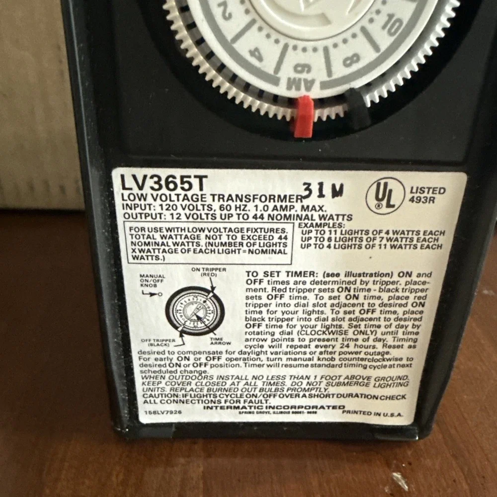 Malibu Intermatic LV365T 44W Low Voltage Outdoor Lighting Transformer Timer